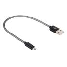 25cm Net Style Metal Head Micro USB to USB 2.0 Data / Charger Cable(Black) - 1