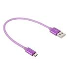 25cm Net Style Metal Head Micro USB to USB 2.0 Data / Charger Cable(Purple) - 1