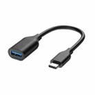 USB-C / Type-C 3.1 Male to USB 3.0 Female OTG Cable, Length: 19cm(Black) - 1