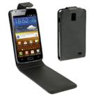 Vertical Flip Leather Case for Galaxy SII ITE / i9210 (Black) - 1