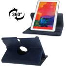 360 Degree Rotatable Litchi Texture Leather Case with 2-angle Viewing Holder for Galaxy Tab Pro 10.1 / T520(Dark Blue) - 1