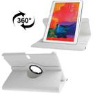 360 Degree Rotatable Litchi Texture Leather Case with 2-angle Viewing Holder for Galaxy Tab Pro 10.1 / T520(White) - 1