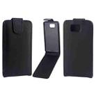 Vertical Flip Magnetic Snap Leather Case for Galaxy Alpha / G850F(Black) - 1