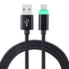 1m Woven Style Micro USB to USB 2.0 Data Sync Cable with LED Indicator Light(Black) - 1