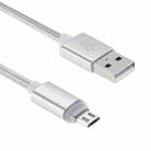 1m Woven Style Micro USB to USB 2.0 Data Sync Cable with LED Indicator Light(Silver) - 3