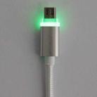 1m Woven Style Micro USB to USB 2.0 Data Sync Cable with LED Indicator Light(Silver) - 5