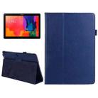 2-folding Litchi Texture Flip Leather Case with Holder for Galaxy Note & Tab Pro 12.2 / P900(Blue) - 1