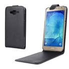 Nappa Texture Vertical Flip Magnetic Snap Leather Case for Galaxy J7(Black) - 1