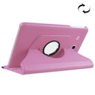 Litchi Texture Horizontal Flip Solid Color Leather Case with 360 Degrees Rotation Holder for Galaxy Tab E 9.6 / T560 / T561(Pink) - 1