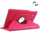 Litchi Texture Horizontal Flip Solid Color Leather Case with 360 Degrees Rotation Holder for Galaxy Tab E 9.6 / T560 / T561(Magenta) - 1