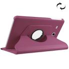 Litchi Texture Horizontal Flip Solid Color Leather Case with 360 Degrees Rotation Holder for Galaxy Tab E 9.6 / T560 / T561(Purple) - 1