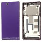 Middle Board + Battery Back Cover for Sony L36H (Purple) - 1