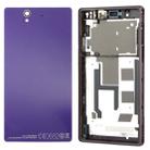 Middle Board + Battery Back Cover for Sony L36H (Purple) - 3