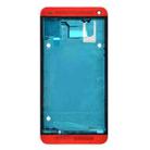 Front Housing LCD Frame Bezel Plate  for HTC One M7 / 801e(Red) - 1