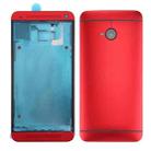 Full Housing Cover (Front Housing LCD Frame Bezel Plate + Back Cover) for HTC One M7 / 801e(Red) - 1