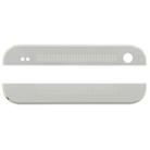 Front Upper Top + Lower Bottom Glass Lens Cover & Adhesive for HTC One / M7(White) - 1