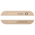 Front Upper Top + Lower Bottom Glass Lens Cover & Adhesive for HTC One M8(Gold) - 1