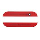 Front Upper Top + Lower Bottom Glass Lens Cover & Adhesive for HTC One M8(Red) - 1