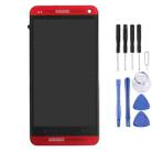 LCD Display + Touch Panel with Frame  for HTC One M7 / 801e(Red) - 1