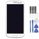 Original Super AMOLED LCD Screen for Samsung Galaxy SIII / i9300 Digitizer Full Assembly with Frame (White) - 1