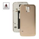 For Galaxy S5 / G900 High Quality Plastic Material  Battery Housing Door Cover with Waterproof Function (Gold) - 1