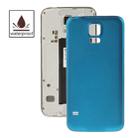 For Galaxy S5 / G900 Original Plastic Material Battery Housing Door Cover with Waterproof Function (Blue) - 1