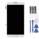 Original LCD Display + Touch Panel with Frame for Galaxy Note II / N7100(White) - 1