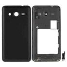 For Galaxy Core 2 / G355 Full Housing Cover (Middle Frame Bezel + Battery Back Cover) + Home Button  (Black) - 1