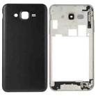 For Galaxy J7 Full Housing Cover (Middle Frame Bezel + Battery Back Cover) (Black) - 1