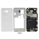 For Galaxy Grand Prime / G530 (Dual SIM Card Version) Full Housing Cover (Front Housing LCD Frame Bezel Plate + Middle Frame Bezel + Battery Back Cover) + Home Button (White) - 1