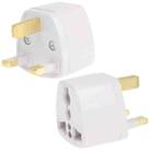 [HK Warehouse] Travel Power Adapter Plug Adapter with UK Socket Plug(White) - 1
