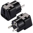 WD-9 Portable Universal Plug to (French / German) EU Plug Adapter Power Socket Travel Converter(Black) - 1