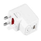 USV Fuse World-Wide Universal Travel Adapter with Built-in USB Charger for US, UK, AU, EU Plug Adapter(White) - 1