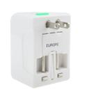 Universal US / EU / AU / UK Travel AC Power Adaptor Plug with USB Charger Socket(White) - 4