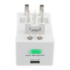Universal US / EU / AU / UK Travel AC Power Adaptor Plug with USB Charger Socket(White) - 6