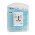Universal US / EU / AU / UK Travel AC Power Adaptor Plug with USB Charger Socket(White) - 8