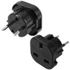 High Quality UK Plug to EU Plug AC Wall Universal Travel Power Socket Plug Adaptor(Black) - 1