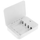 USB 2.0 4 x AA Batteries Box Portable Charger with Flashlight(White) - 1