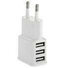 5V 2A EU Plug 3 USB Charger Adapter, For iPhone, Galaxy,  Huawei, Xiaomi, LG, HTC and Other Smart Phones(White) - 1