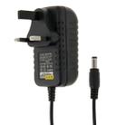 UK Plug AC 100-240V to DC 12V 1A Power Adapter, Tips: 5.5 x 2.1mm, Cable Length: about 90cm(Black) - 1