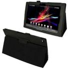 Litchi Texture Leather Case with Holder for Sony Xperia Tablet Z / 10.1(Black) - 1