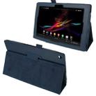 Litchi Texture Leather Case with Holder for Sony Xperia Tablet Z / 10.1(Dark Blue) - 1