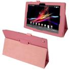 Litchi Texture Leather Case with Holder for Sony Xperia Tablet Z / 10.1(Pink) - 1