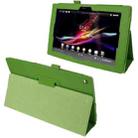 Litchi Texture Leather Case with Holder for Sony Xperia Tablet Z / 10.1(Green) - 1