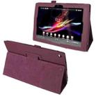 Litchi Texture Leather Case with Holder for Sony Xperia Tablet Z / 10.1(Purple) - 1