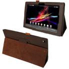 Litchi Texture Leather Case with Holder for Sony Xperia Tablet Z / 10.1(Brown) - 1