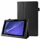 Litchi Texture Leather Case with Holder for Sony Xperia Tablet Z2 10.1(Black) - 1