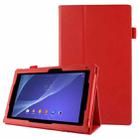 Litchi Texture Leather Case with Holder for Sony Xperia Tablet Z2 10.1(Red) - 1