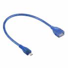 29cm Micro USB Male to USB 2.0 Female OTG Converter Adapter Cable(Blue) - 1