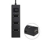 4 Ports USB HUB 2.0 USB Splitter Adapter with Switch(Black) - 1